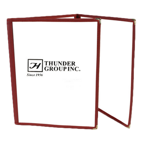 PLMENU-3MA Thunder Group 8-1/2" x 11" Maroon 3 Pocket Menu Cover-Thunder Group