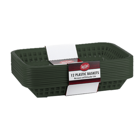 TableCraft Products C1077FG Rectangular Polypropylene Grande Basket, Forest Green