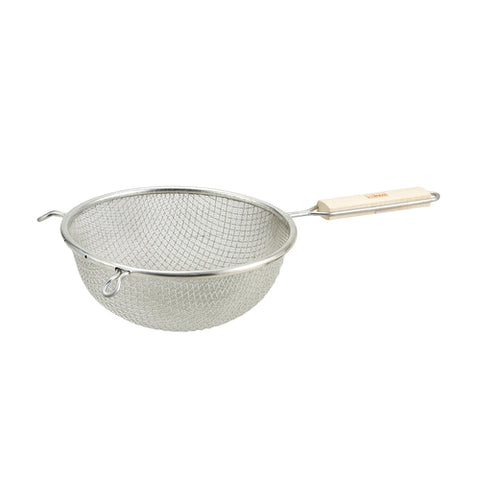 Winco MSTF-6D 6-1/4" Double Fine Mesh Strainer with Wood Handle