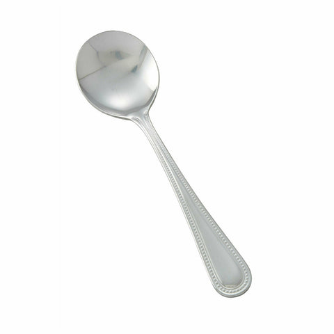 Winco 0005-04 Dots Bouillon Spoon, 18/0 Heavyweight Stainless Steel with Mirror Finish