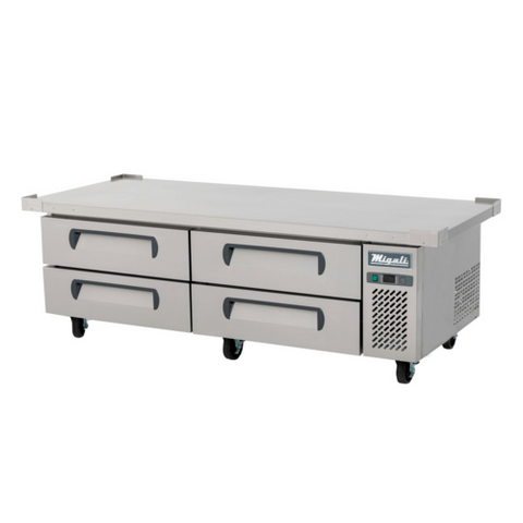 Migali C-CB72-76-HC 76" Refrigerated Chef Base with 4 Drawers, 15 cu. ft.