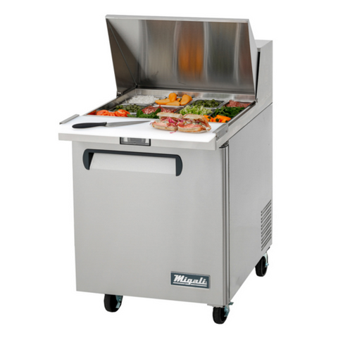 C-SP27-12BT-HC Migali 27.5" 1 Door Refrigerated Big Top Sandwich Prep Table