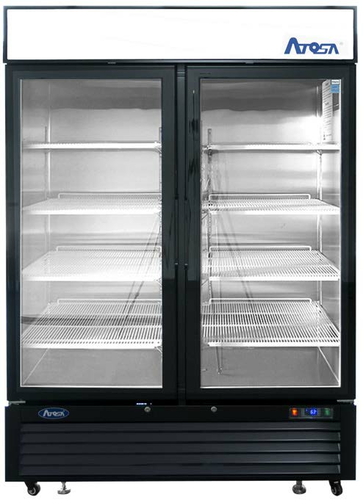 Atosa MCF8721ES 54" Two-Door Black Glass Door Merchandiser Freezer, 43.8 cu. ft.