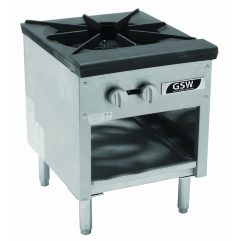 GSW USA AESP1-3R24LP 3-Ring Stock Pot Range, Single Burner, LP, 90,000 BTU
