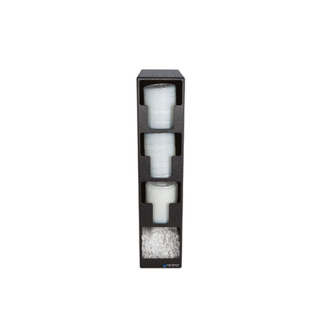 San Jamar L2203 EZ-Fit Lid and Straw Tower, 4-Slot, Black