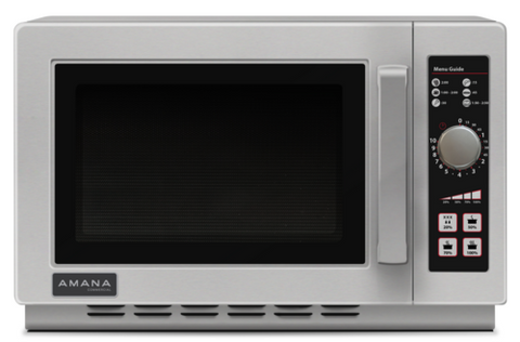 ACP - Amana RCS10DSE Commercial Microwave Oven, 1.2 cu ft, 1000W, Stainless Steel, Dial Controls, 120V