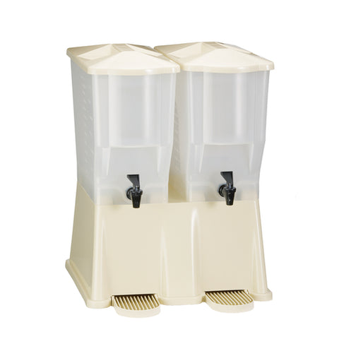 TW33DP Tablecraft Beige 3 Gallon Double Slimline Beverage/Juice Dispenser