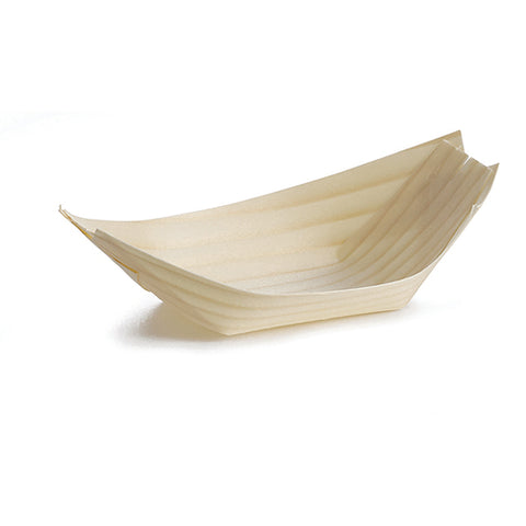 TableCraft BAMDB8 Extra Large Disposable Pinewood Serving Boat, 8 oz, 50/Pack