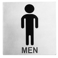 B10 Tablecraft 5" x 5" Stainless Steel Men Restroom Symbol Sign-Tablecraft Products