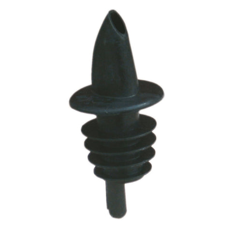 350-08 Spill Stop Black Plastic Liquor Pourer-SPILL-STOP