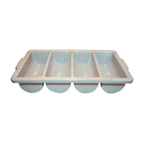 Winco PL-4B 4-Compartment Plastic Cutlery Bin, Gray