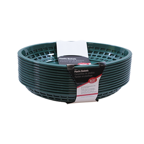 C1084FG Tablecraft 11-3/4" x 8-7/8" x 1-7/8" Forest Green Jumbo Oval Basket