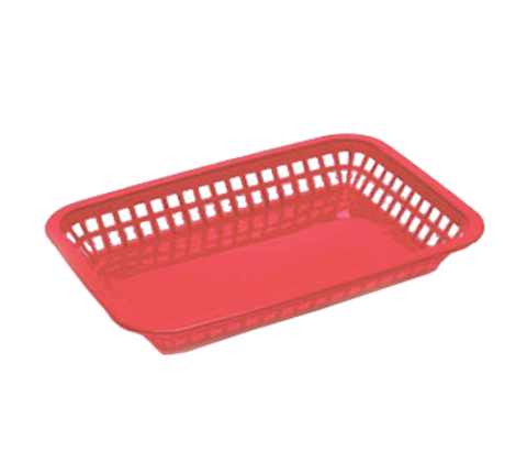 TableCraft 1079R Red Mas Grande Rectangular Plastic Serving Basket
