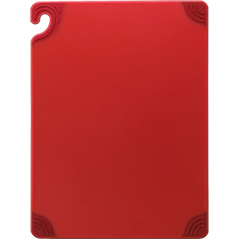San Jamar CBG182412RD Saf-T-Grip 18" x 24" x 1/2" Red Cutting Board