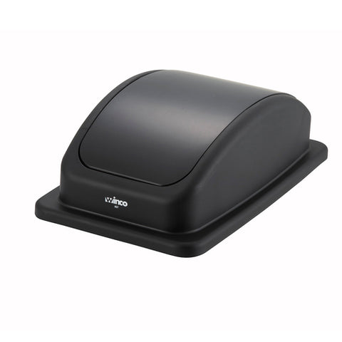 Winco PTCL-23K Black Polypropylene Swing Lid for 23 Gallon Slender Trash Cans