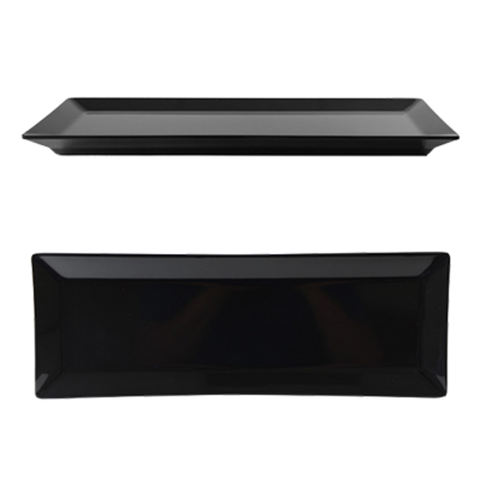 29115Bk Tgroup Plate, 15"X5-1/4" Deep, Rectangular, Melamine, Black-Thunder Group
