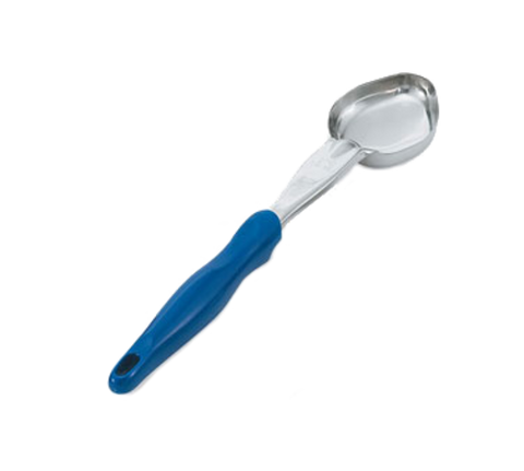 6412230 Vollrath 2 Oz. Heavy-Duty Solid Oval Portion Spoon w/ Blue Handle-VOLLRATH COMPANY