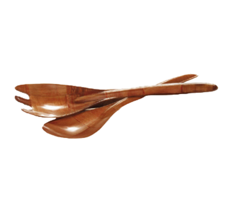 Tablecraft Products 200L 12" Mahogany 4-Ply Serving Spoon & Fork Set