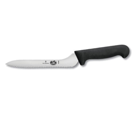7.6058.16 Victorinox 7-1/2" Offset Wavy Edge Bread Knife w/ Black Plastic Handle