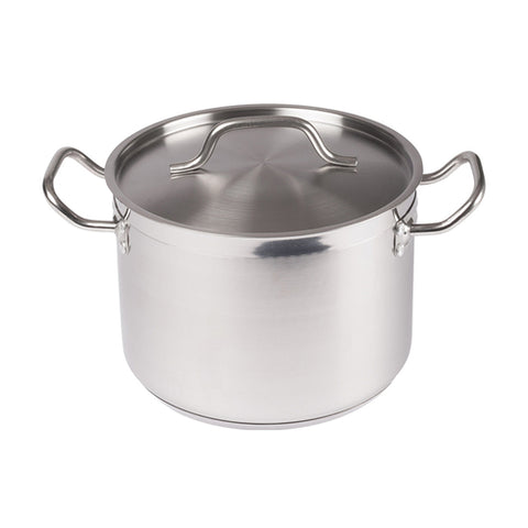 SST-8 Winco 8 Qt. Stainless Steel Stock Pot w/ Lid-WINCO