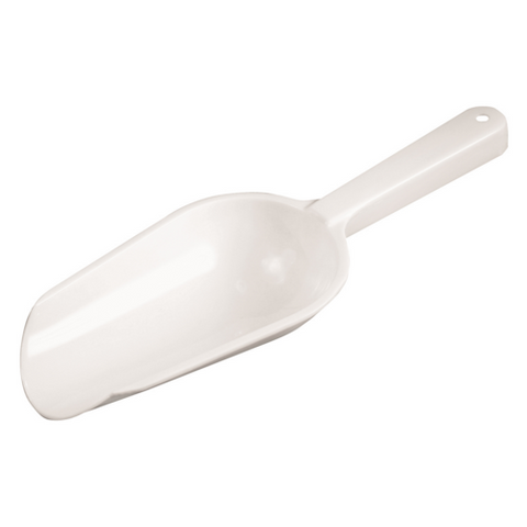 Winco CR-849W Bar Maid 8 oz White Polyethylene Round Bowl Ice Scoop
