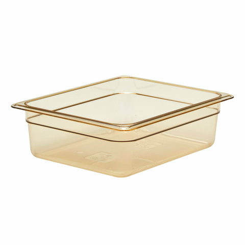 Cambro 24HP150 H-Pan 1/2 Size 4" Deep Amber High Heat Plastic Food Pan
