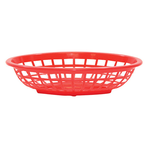 TableCraft Products 1071R Red Side Order Oval Plastic Serving Basket