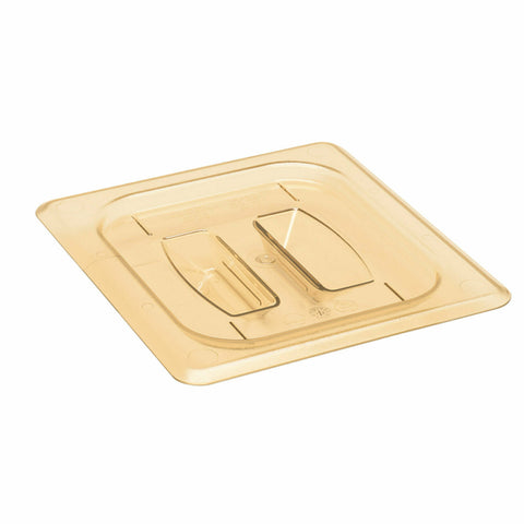 Cambro 60HPCH150 H-Pan 1/6 Size High Heat Food Pan Cover with Handle, Amber