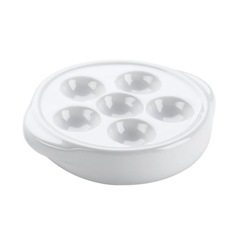 744041 Browne USA Foodservice Escargot Plate, 5-3/10" dia. x 1-1/2"H, 6-hole