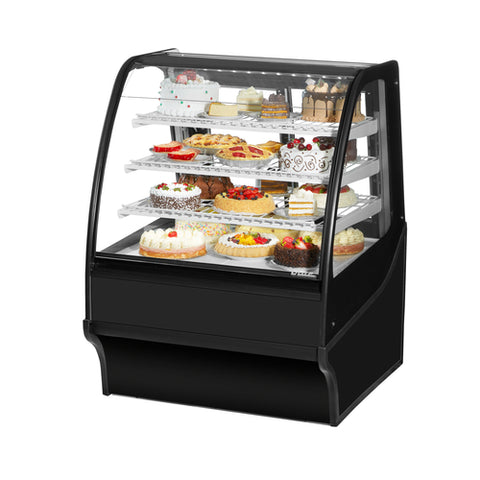 True Manufacturing TDM-R-36-GE/GE-B-W 36" Curved Glass Refrigerated Display Merchandiser