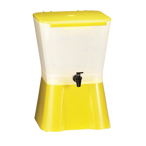 Tablecraft 955 3-Gallon Yellow & White Plastic Beverage Dispenser