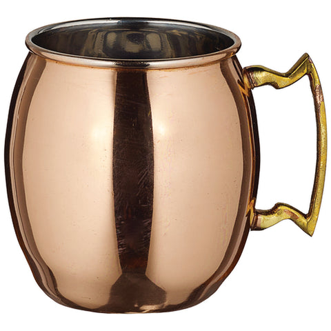 Winco CMM-20 20 oz Smooth Copper-Plated Moscow Mule Mug with Brass Handle
