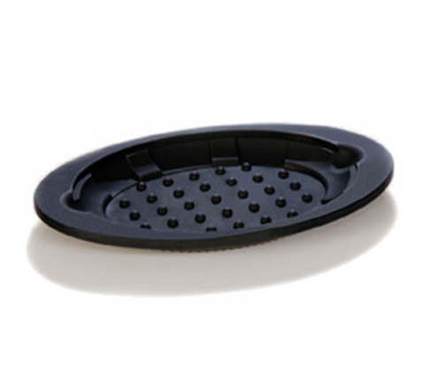 USO11 Lodge 13" x 8.75" Black Oval Non-Slip Silicone Underliner