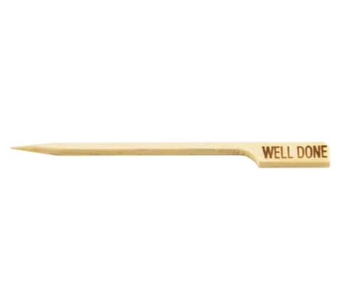 TableCraft Products WELLDONE 3.5" Bamboo "Well Done" Steak Marker Pick, Pack of 100