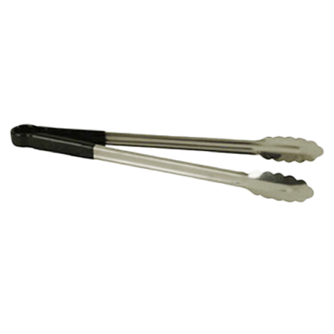 Thunder Group SLTG810K 10" Stainless Steel Utility Tongs with Black Handle