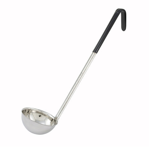 Winco LDC-6 6 oz Color-Coded One-Piece Stainless Steel Ladle with Black Handle