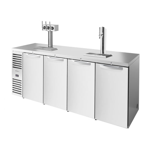 TDR92-RISZ1-L-S-SSSS-1 True Mfg. – Premier Bar Refrigerated Draft Bar Cooler, four-section, 92"W