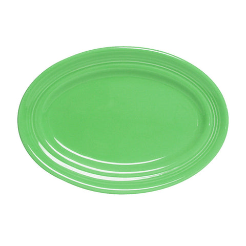 Tuxton China CTH-136 Oval Concentrix Platter, Cilantro Green, 13-3/4" x 10-1/2"