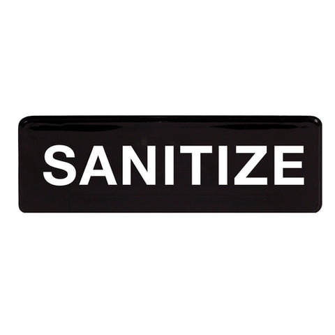 Winco SGN-329 9" x 3" Sanitize Informational Sign