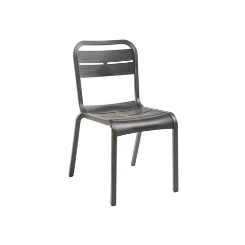 Grosfillex UT110002 Cannes Stacking Side Chair, Charcoal