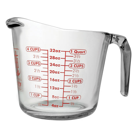 Anchor Hocking Foodservice 55178L20 32 oz. Clear Glass Measuring Cup