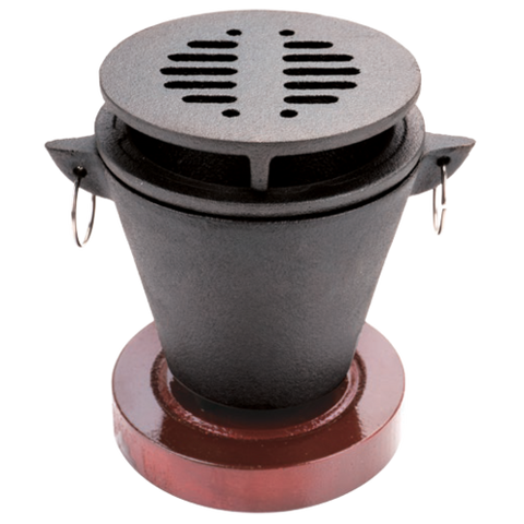 Chef Master 90206 Tabletop Mini Hibachi Grill with Wood Base
