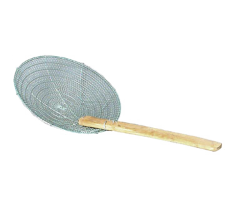 Town 42612 12" Stainless Steel Coarse Mesh Skimmer with Bamboo Handle
