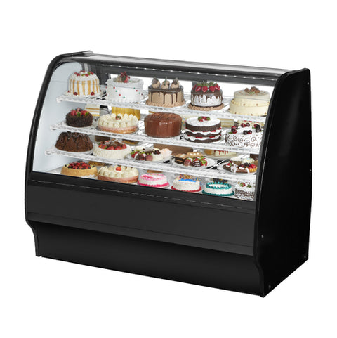 True Manufacturing TGM-R-59-SC/SC-B-W 59" Curved Glass Refrigerated Bakery Display Case