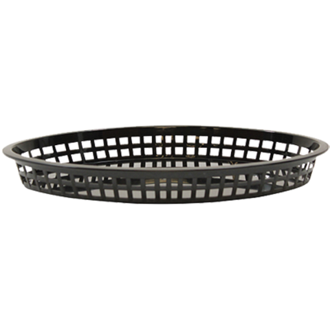 Tablecraft 1086BK Texas Platter Basket - Oval, 12-3/4 x 9-1/2 x 1-1/2, Black Polypropylene