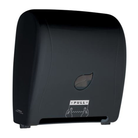 TDAC-8K Winco Pur-Clean, Auto Cut Roll Towel Dispenser, Black-WINCO