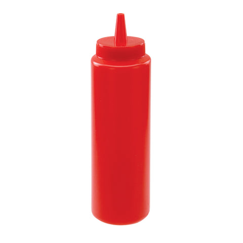 Winco PSB-08R 8 oz Red Plastic Squeeze Bottle