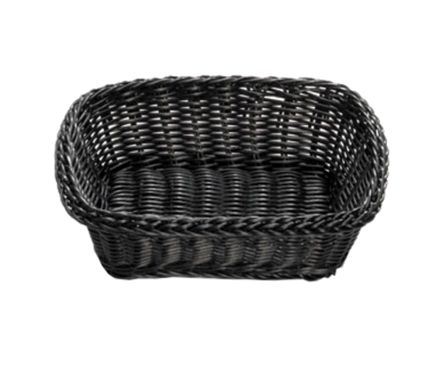 TableCraft M2485 Ridal Collection Black Rectangular Serving Basket