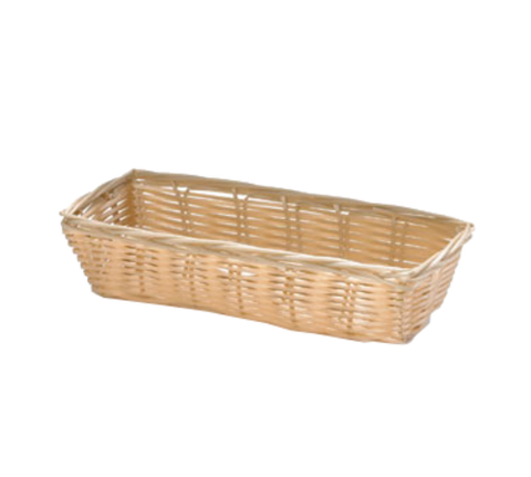 Tablecraft Products 1116W 9" Natural Hand-Woven Rectangular Polypropylene Basket