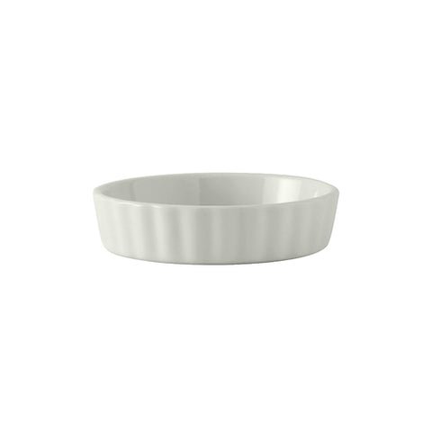 Tuxton China BPK-0805 8 oz. White Fluted Round Creme Brulee Dish